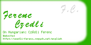 ferenc czedli business card